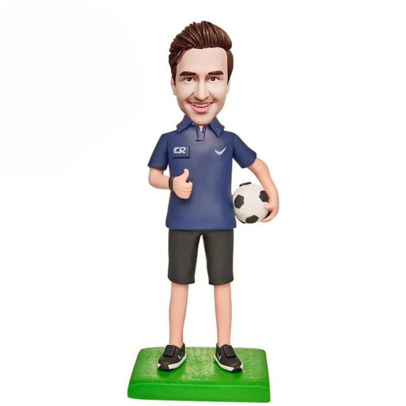 Polo Shirt Soccer Casual Handmade Bobblehead