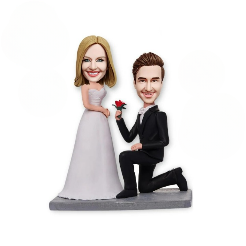 Custom Couple Wedding Proposing Bobblehead