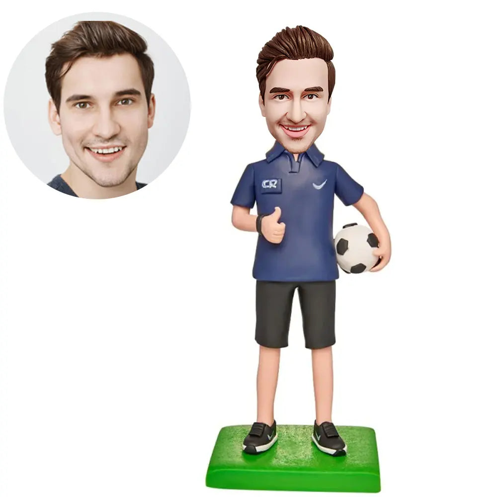 Polo Shirt Soccer Casual Handmade Bobblehead